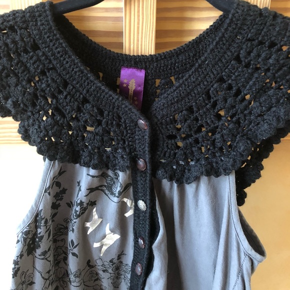 Free People Crochet Floral And Birds Tank Top - Picture 3 of 8